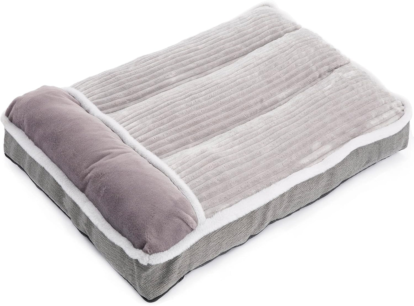 Large Dog Bed with Pillow for Crate Kennel