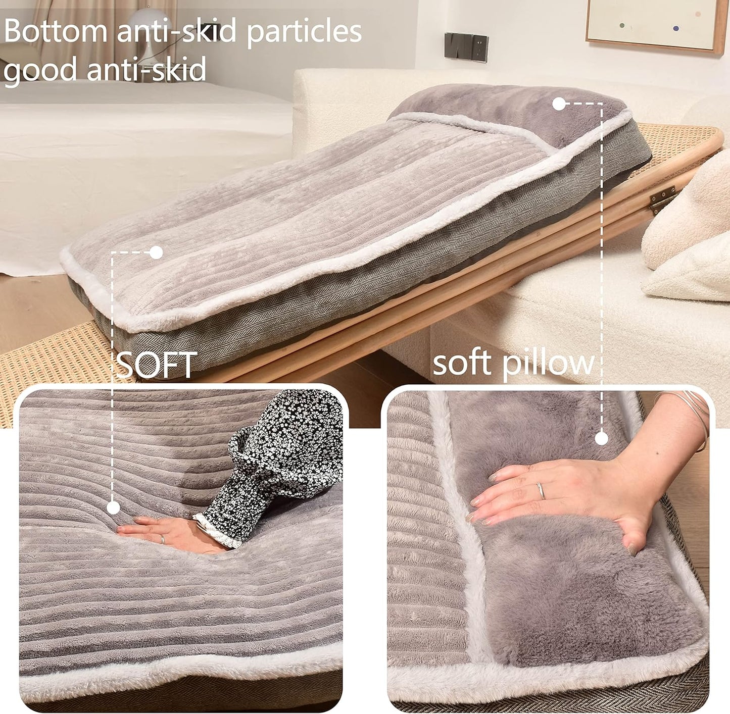 Large Dog Bed with Pillow for Crate Kennel