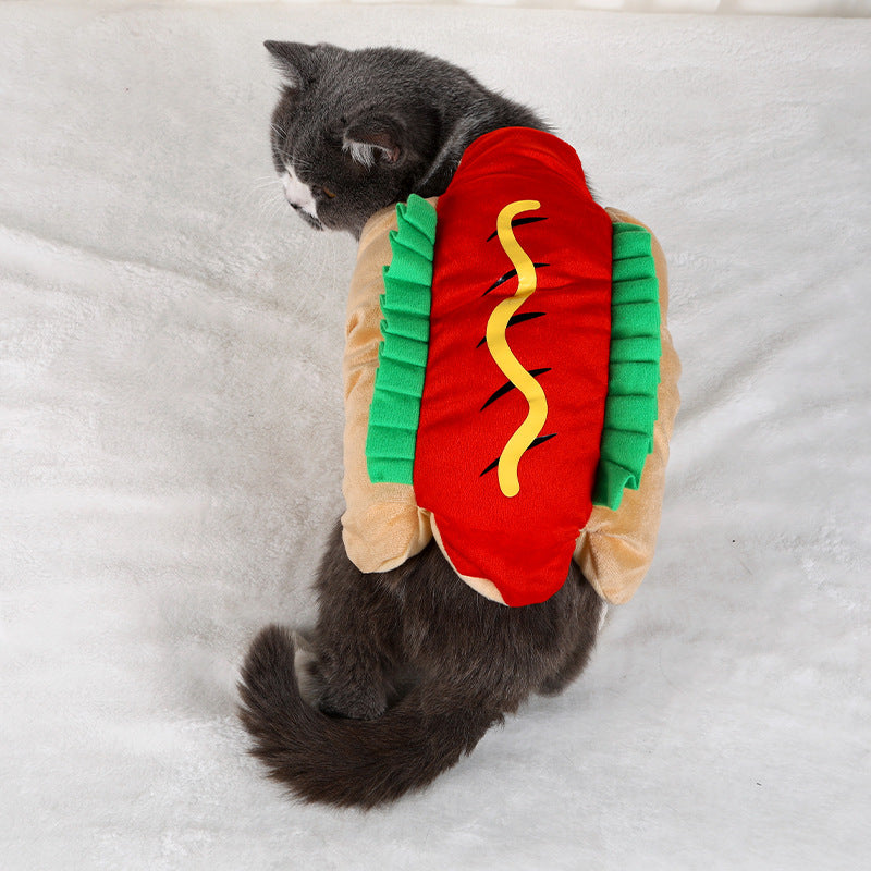 Hotdog Style Dog Cosplay Costume Funny Outfits