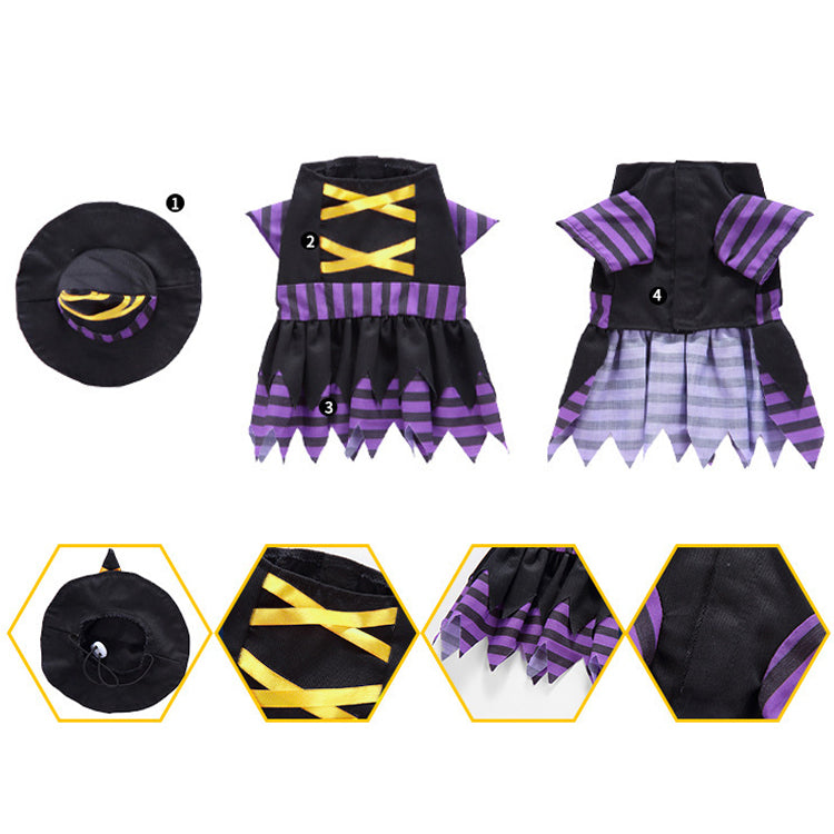 Halloween Witch Pet Cosplay Costume for Dog