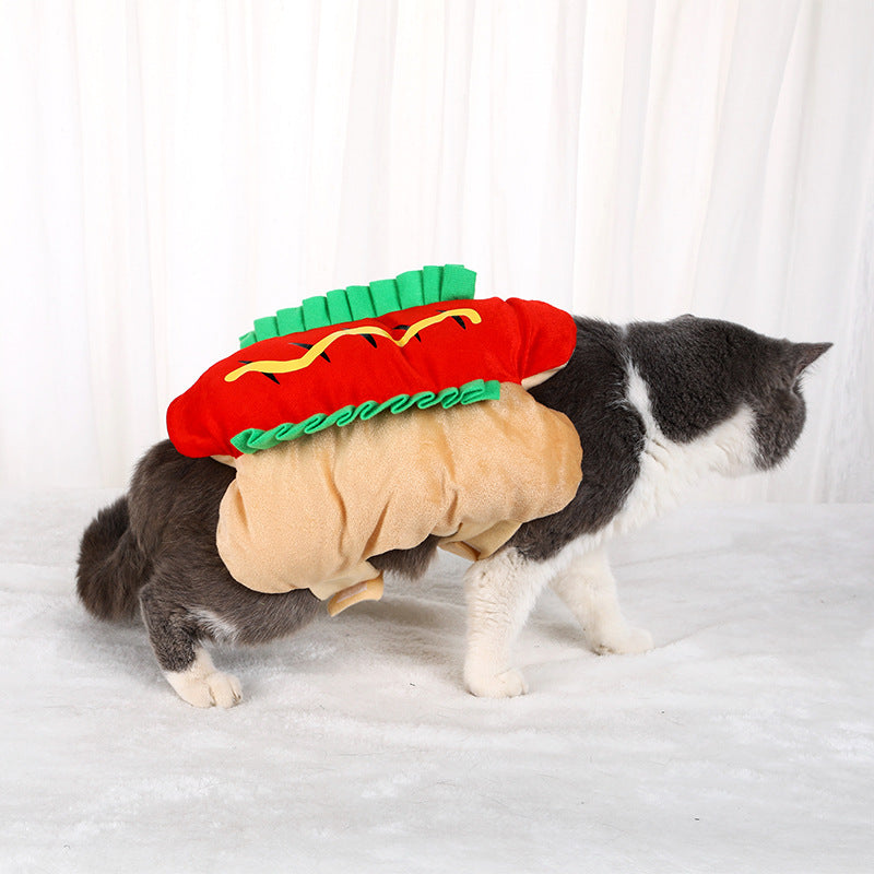 Hotdog Style Dog Cosplay Costume Funny Outfits