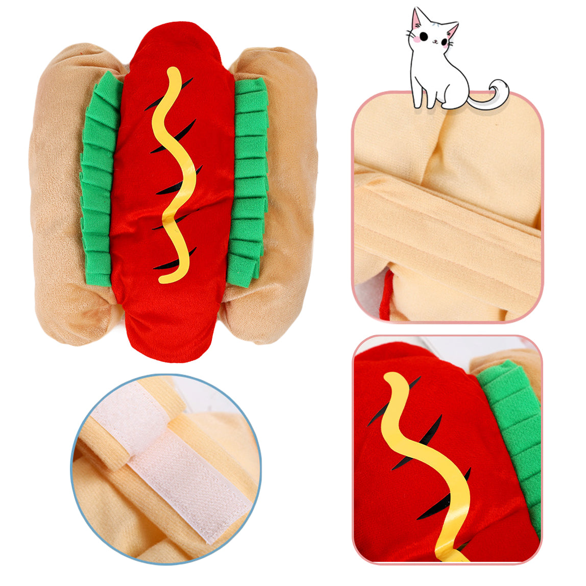 Hotdog Style Dog Cosplay Costume Funny Outfits