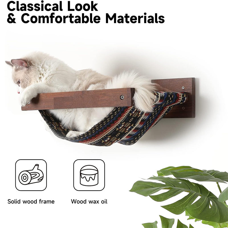 Multiple-Level Cat Hammock & Climbing Activity Center Wall-Mounted Cat Tree Shelves
