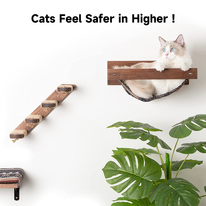 Multiple-Level Cat Hammock & Climbing Activity Center Wall-Mounted Cat Tree Shelves
