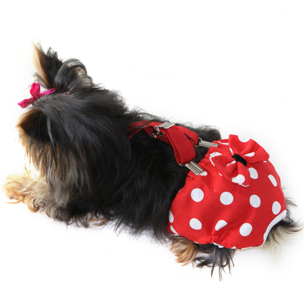 Females Dog Diapers - Red Polka Dots
