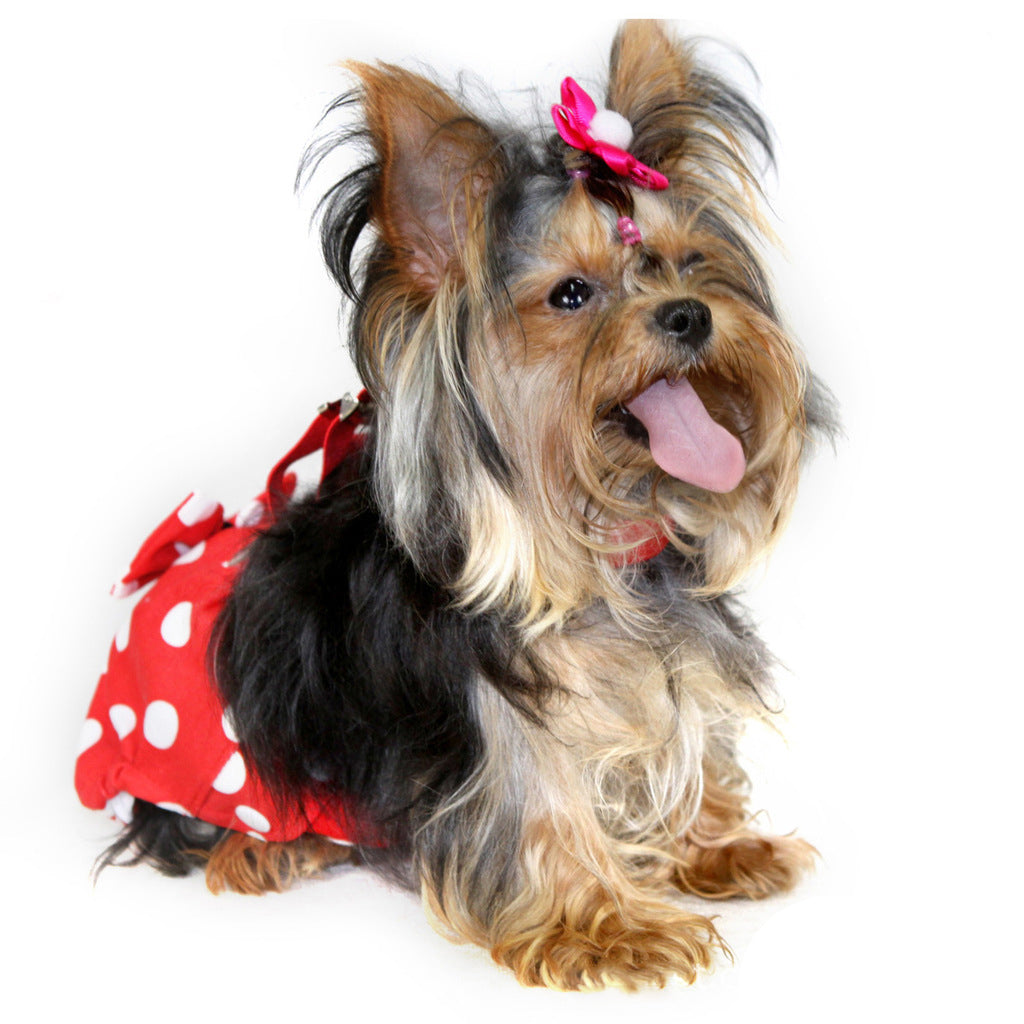 Females Dog Diapers - Red Polka Dots
