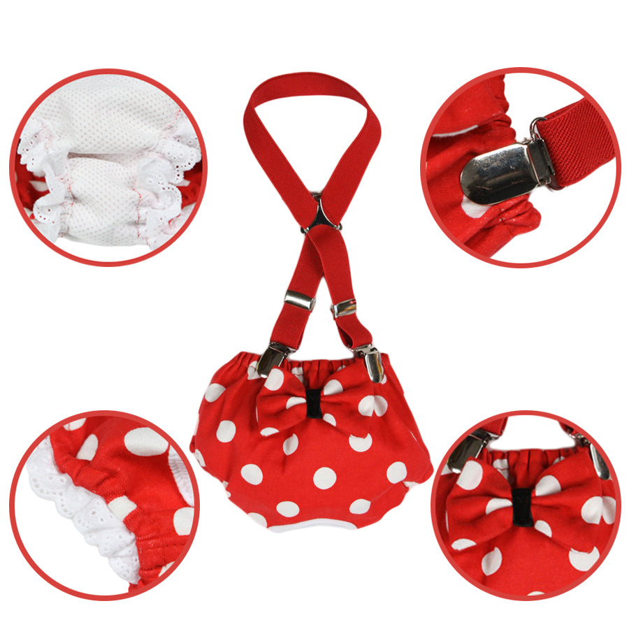 Females Dog Diapers - Red Polka Dots