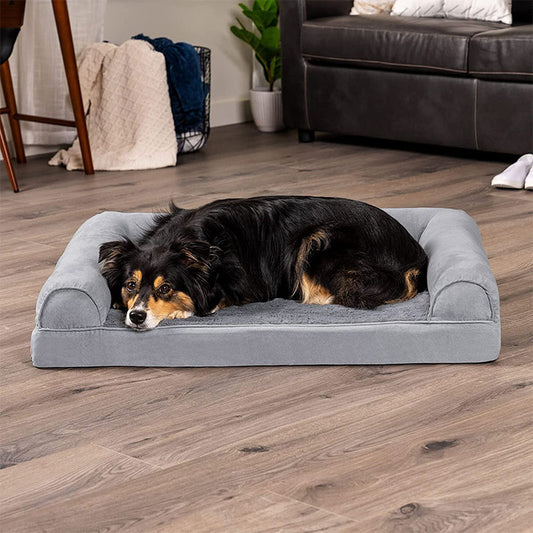 Eco Friendly Sofa Luxury Pet Cat Plush Suede Cushion Sofa Machine Washable Dog Bed