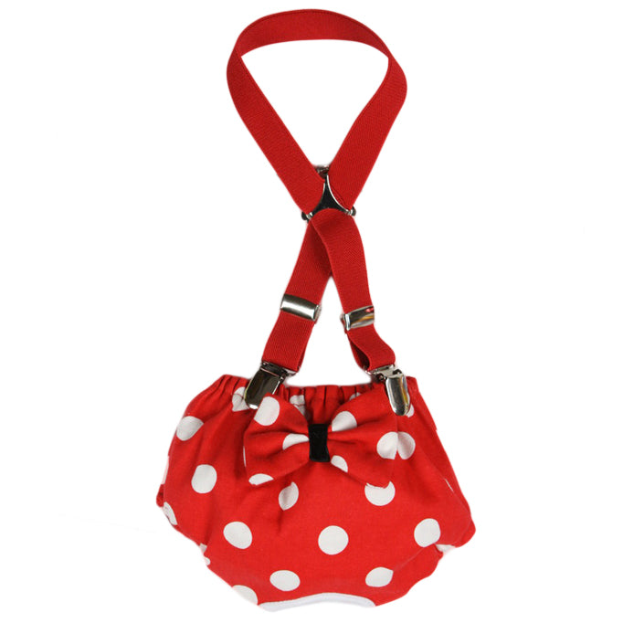 Females Dog Diapers - Red Polka Dots