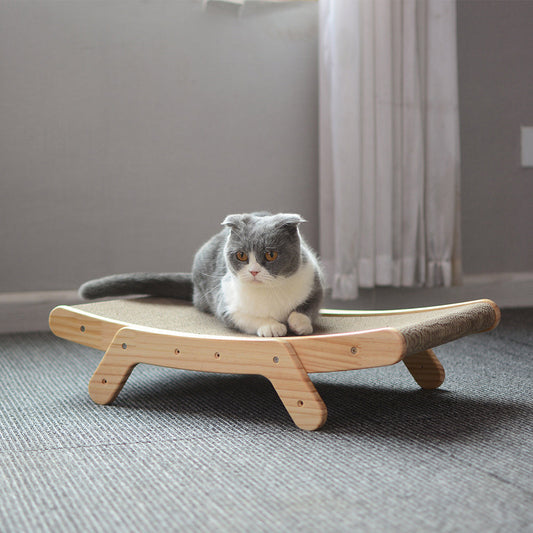 Claw Lounge - The Ultimate Wooden Cat Scratch Bed for Rest and Play!